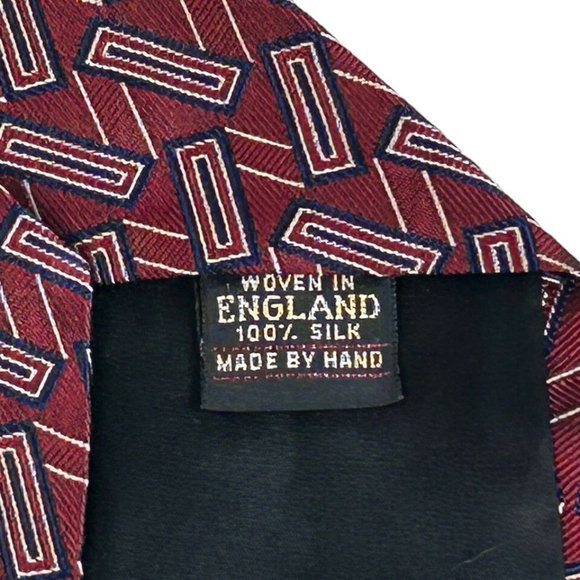 FR Ferrell Reed Burgundy 100% Silk Mens Tie 3.75"x58" Classic Designer‎ Necktie - Picture 7 of 10